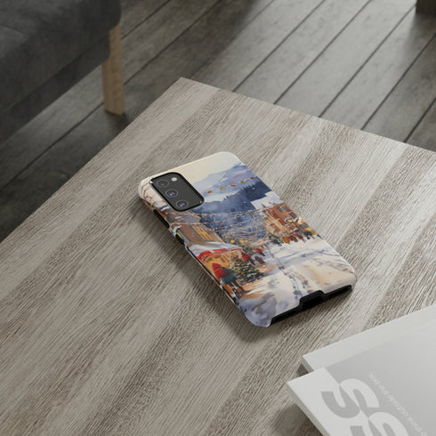Bustling Victorian Christmas Market - Impact Resistant Phone Case